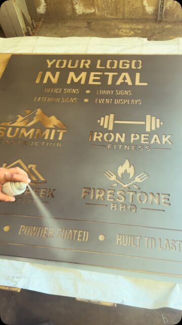 One of our sign designs!! Whatever you can think up we can design! #fabrication #rocklin #lasercutting #fiberlaser #metalsign