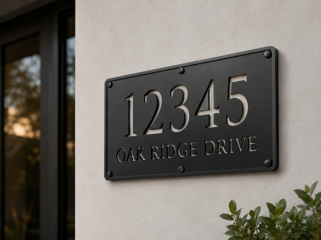 address plaque metal sign example