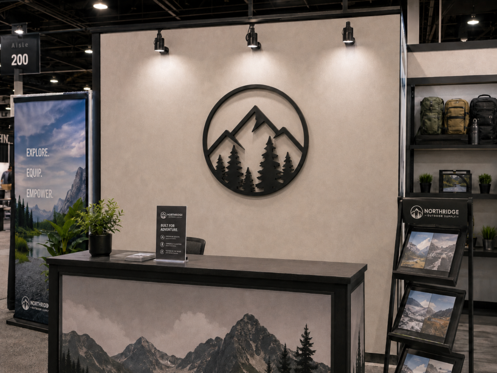 tradeshow booth custom metal sign