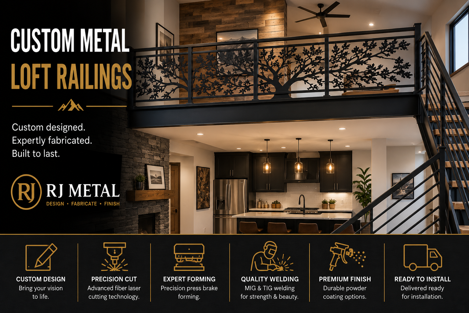 Custom Loft Railing Custom Metal Loft Railings in Rocklin, CA | RJ Metal